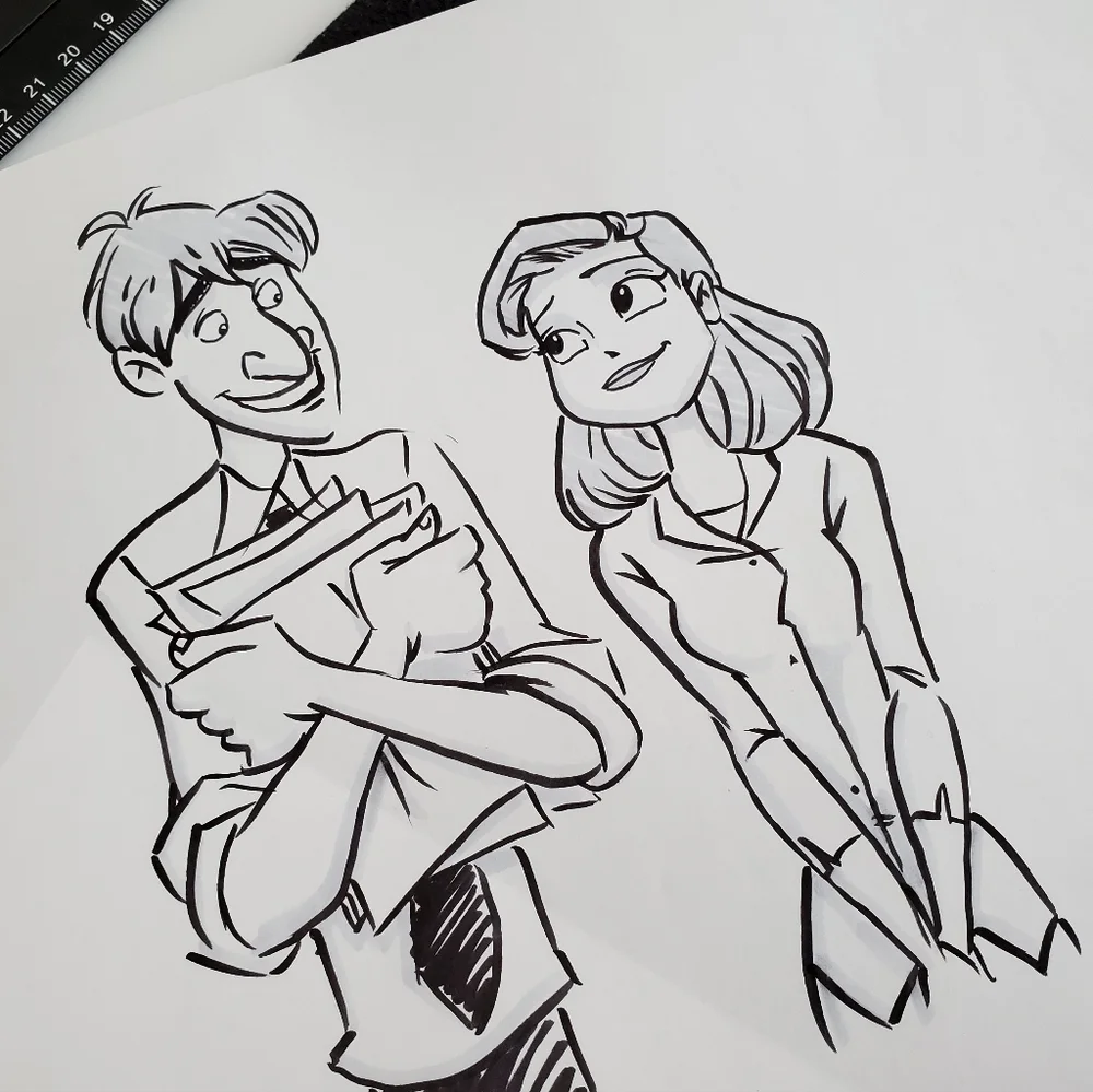 Disney Paperman character Ink and Pencil set Drawing/sketch signed animation Art - Picture 3 of 5